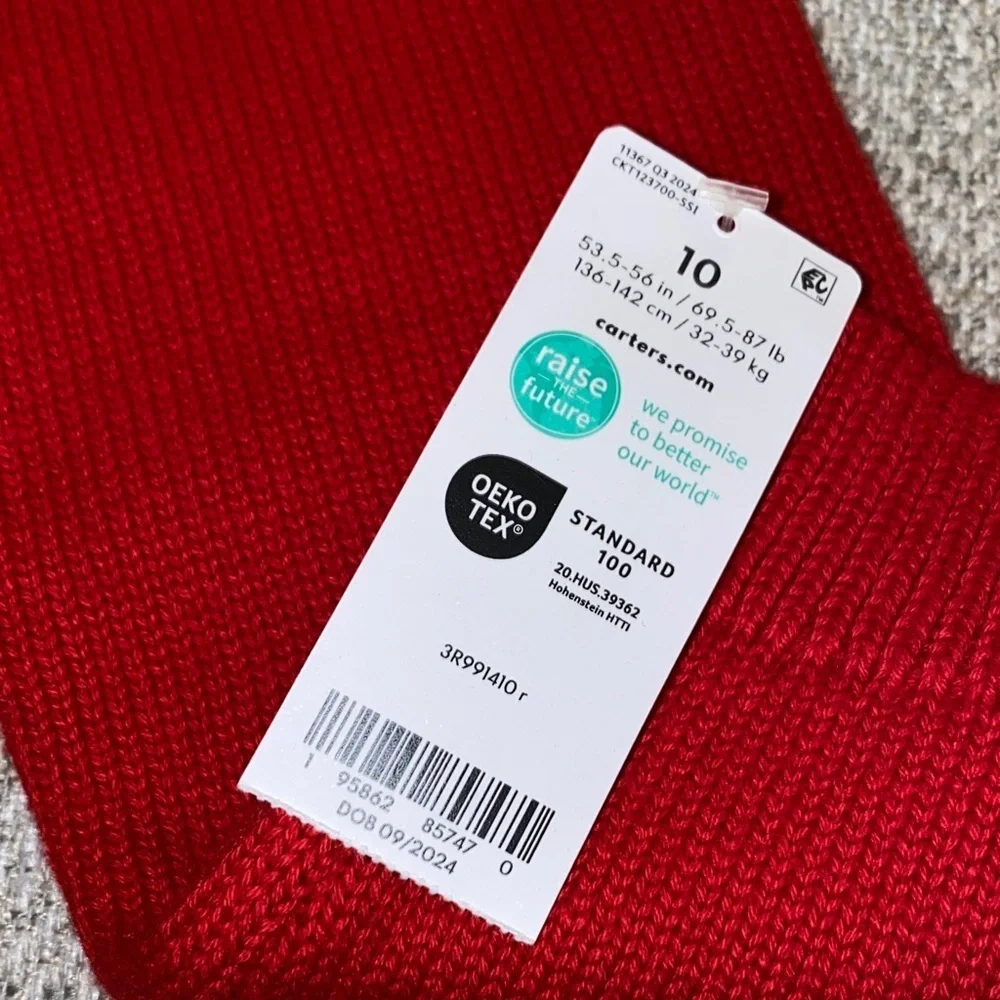 Carter's Vibrant Red Sweater with Fuzzy Pink Heart